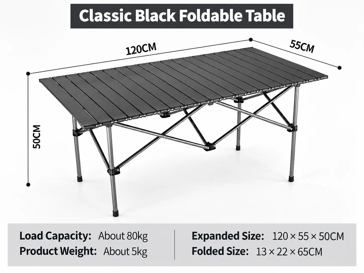 Classic black foldable table Classic black foldable table