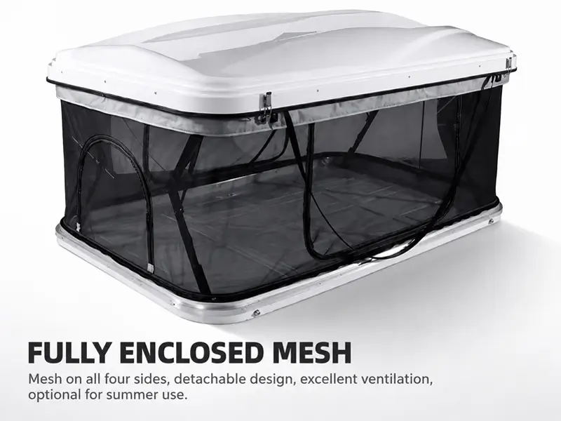 Fully enclosed mesh for ventilation and mosquito protection