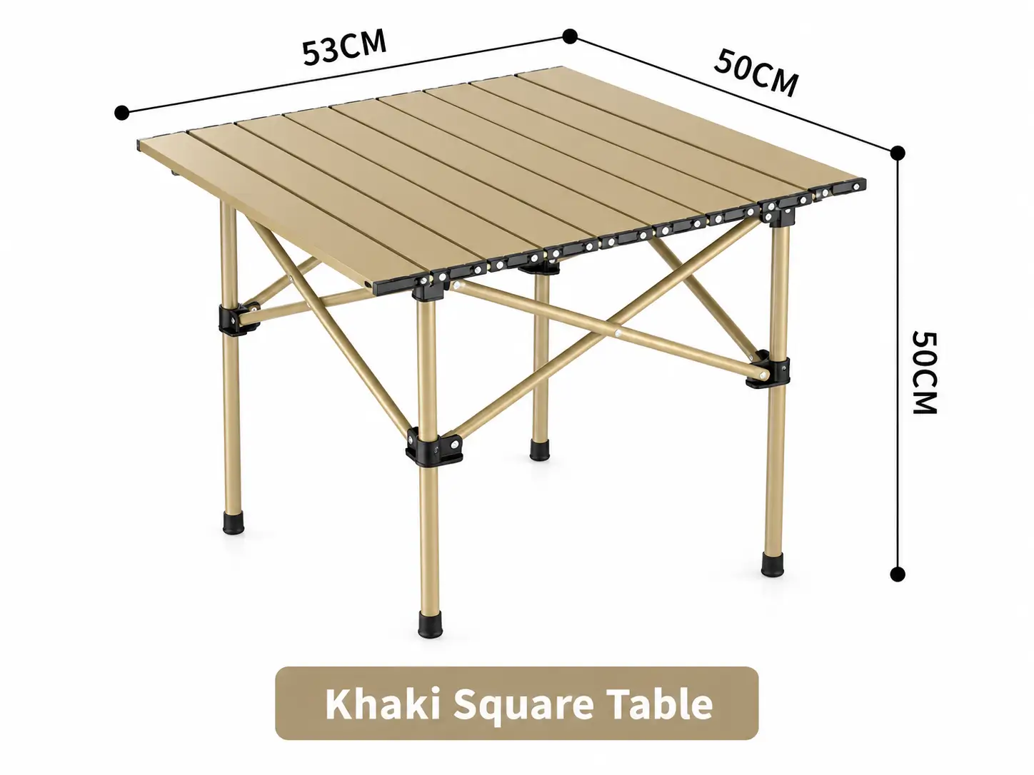Khaki square foldable table