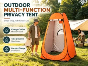 Pop up shower tent for camping with private changing space