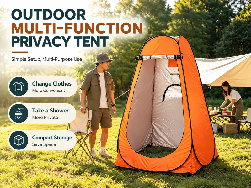Pop up shower tent for camping with private changing space