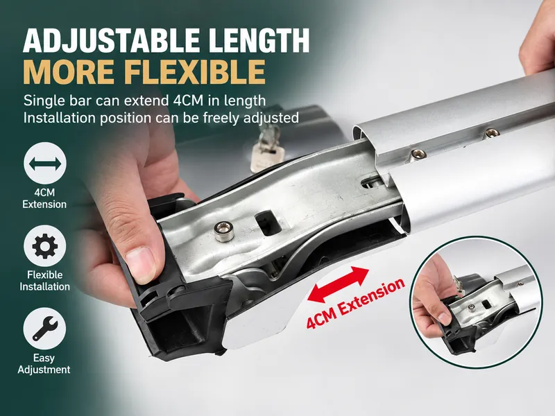 Adjustable Roof Rack Length with 4CM Extension for Flexible Installation