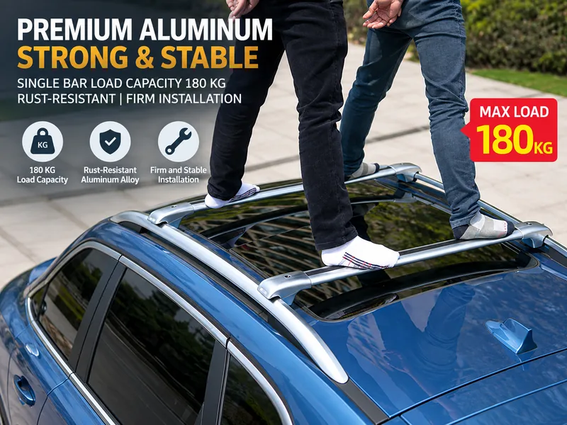 Aluminum Roof Crossbars with 180 KG Load Capacity for Vehicle Roof Racks