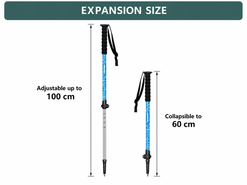 Children's Hiking Pole Adjustable and Collapsible Size from 60 to 100 cm
