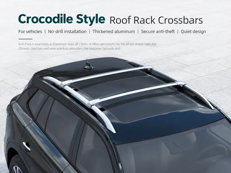 Crocodile Style Roof Rack Crossbars on a Vehicle