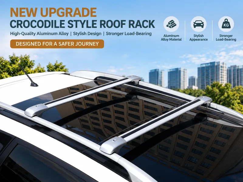 Crocodile Style Roof Rack with Aluminum Alloy Crossbars for SUV