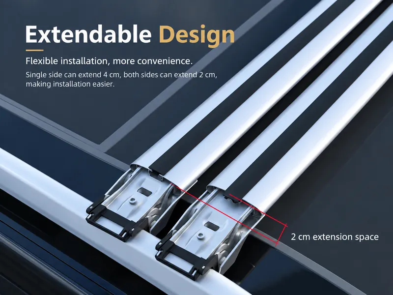 Extendable Roof Rack Crossbar with Flexible Installation Design