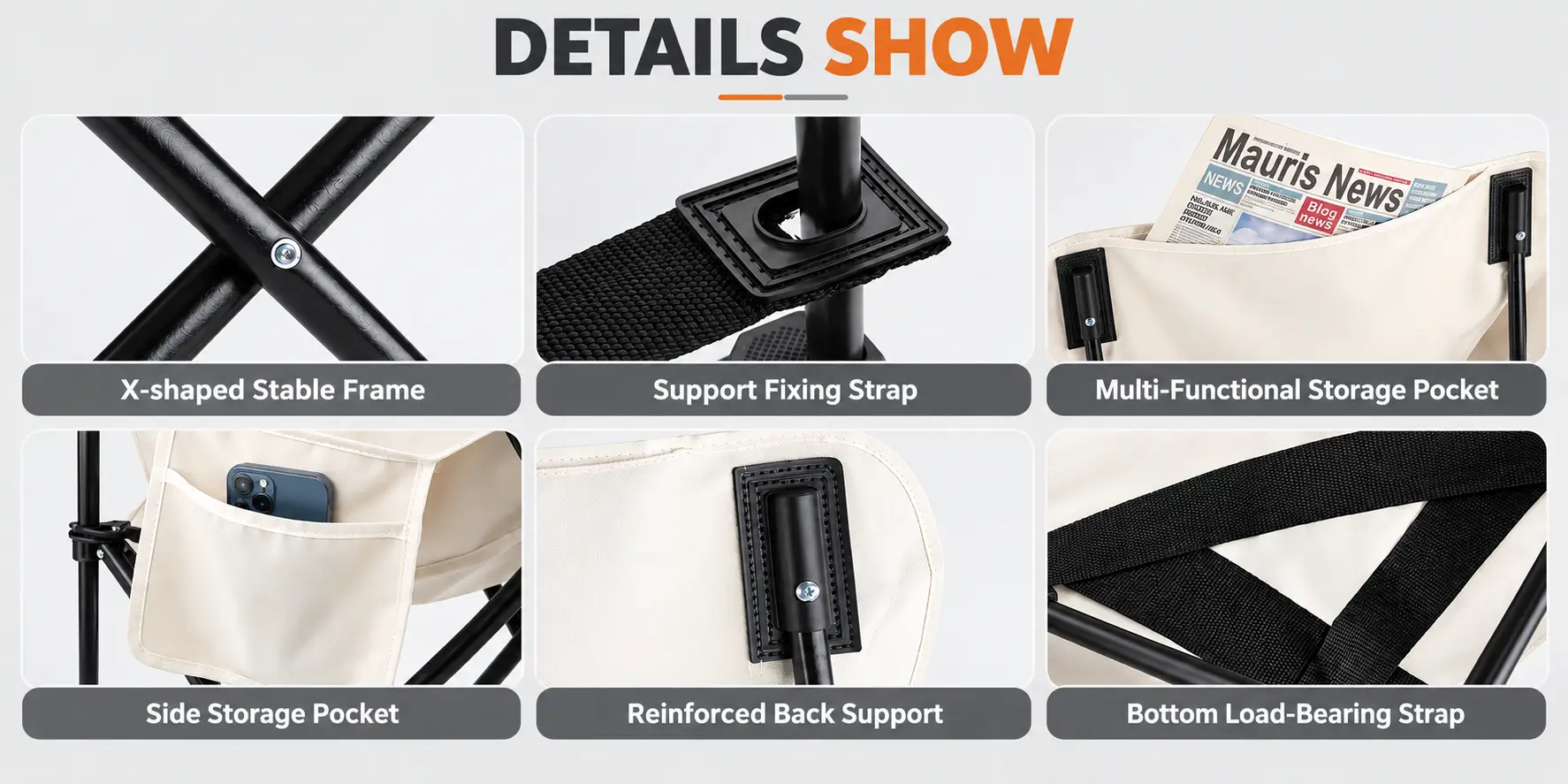 foldable chiar details show