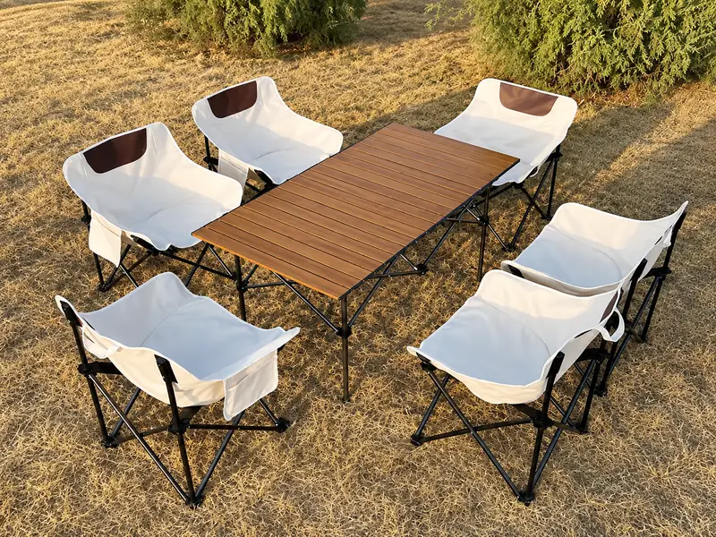 folding camping table and chair set