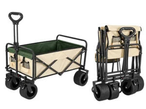 Folding Camping Wagon Open and Folded Design for Easy Storage and Transport
