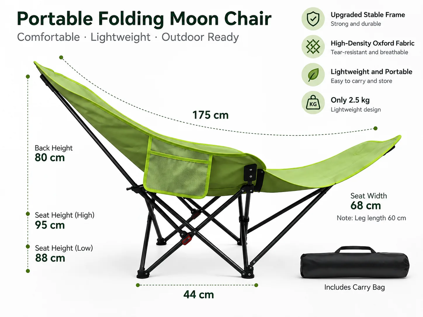 Adjustable Camping Chair portable folding outdoor reclining chair