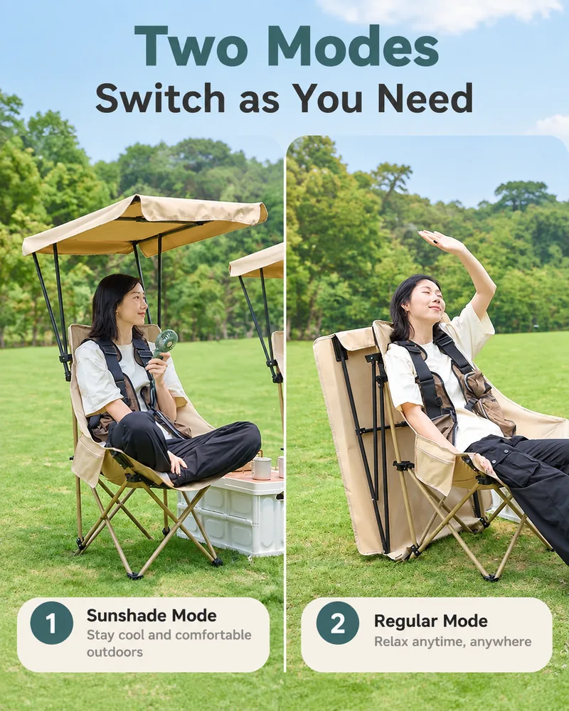 two mode folding camping chair feature