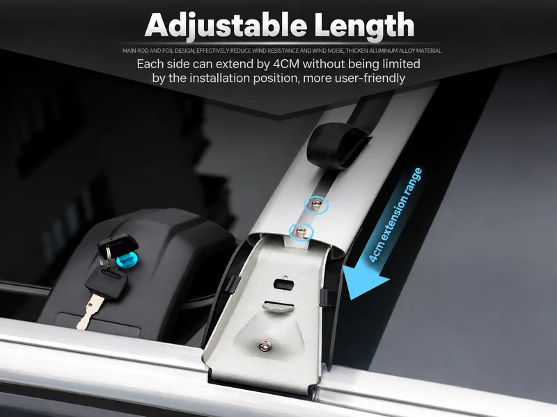 adjustable length roof rack crossbars