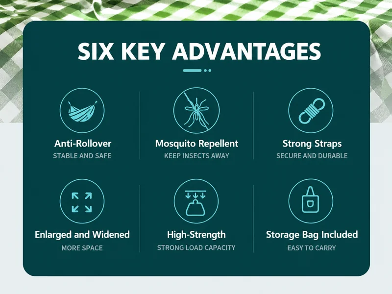 camping hammock key advantages anti-rollover mosquito protection strong straps